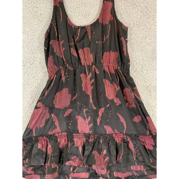 Anthropologie Ecote Beaded Tapestry Dress Red Black Floral Embellished - Picture 12 of 13